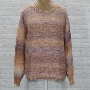 LC LAUREN CONRAD Sweater Ombre Cable Knit Sleeve Oversized Marled Fall X-Large